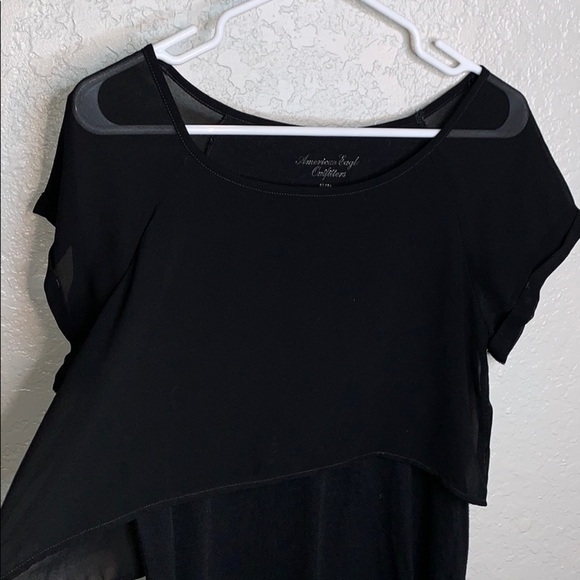 American Eagle Black sheer layered top - Picture 4 of 8